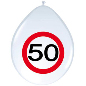 50 Jaar Verkeersbord Ballonnen - 8 stuks