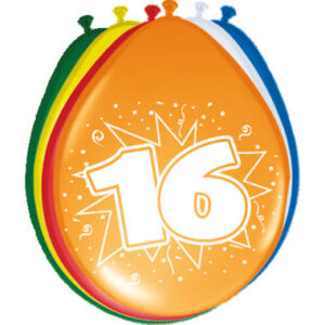 16 Jaar Ballonnen - 8 stuks