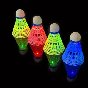 Lichtgevende badminton shuttle set van 4 stuks